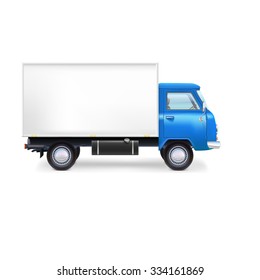 Commercial delivery, cargo truck, full editable vector illustration eps10