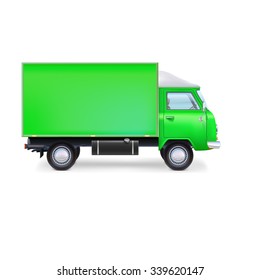 Commercial delivery, cargo truck, full editable vector illustration eps10