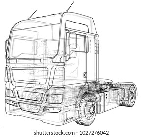 Commercial Delivery. Tracing illustration of 3d. EPS 10 vector format isolated on white