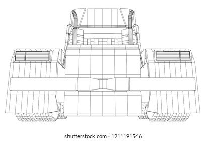 Commercial Delivery. Tracing illustration of 3d. EPS 10 vector format isolated on white