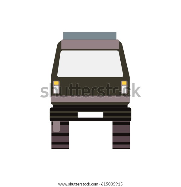 Commercial Delivery Van in front side,\
Cargo Truck isolated on white. Vector illustration\
eps10