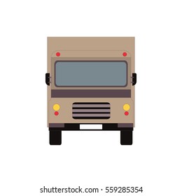 Commercial Delivery Van, front view. Cargo Truck isolated on white. Vector illustration eps10