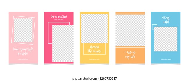 Commercial design, eps 10. Editable story cover design for promotion. Geometrical elements, trendy colours.
