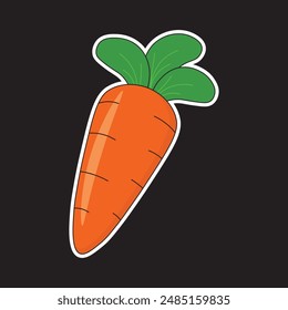 Commercial design and vector illustration about fruit with the name carrot ready to be printed for stickers