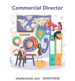 Commercial director concept. Sales manager developing business plan