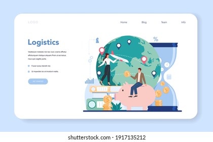 Commercial director web banner or landing page. Business planning and sales growth. Sales targeting and marketing optimization concept. Vector illustration in cartoon style