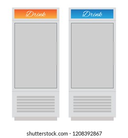 Commercial display fridge. Supermarket freezer equipment for drinks.