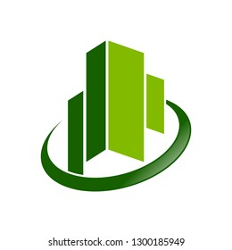 Commercial Emerald Green City Symbol Design