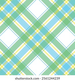 Commercial fabric vector seamless hobby textile texture plaid Sample pattern background tartan check in teal and white color