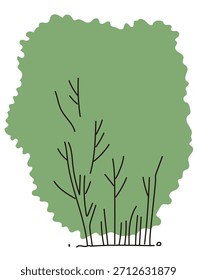 Commercial facility planting design | Vector illustrations of stylish exteriors, shrubs, and symbol trees