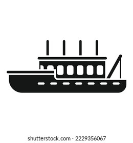 Commercial fish boat icon simple vector. Sea ship. Fishing vessel