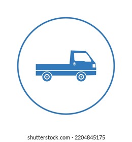 Commercial Flatbed Lorry Truck Icon | Circle Version Icon |