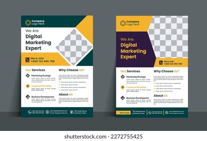 Commercial flyer design template, vector illustration template in A4 size