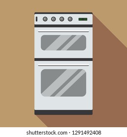 Commercial Gas Oven Icon. Flat Illustration Of Commercial Gas Oven Vector Icon For Web Design
