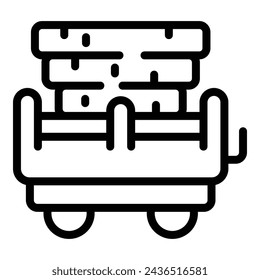 Commercial goods wagon icon outline vector. Freight locomotive boxcar. Transit logistics distribution