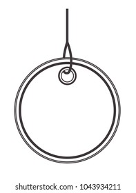 commercial hangtag with circular shape hanging