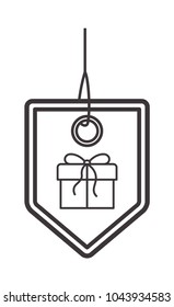 commercial hangtag with gift hanging