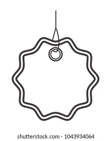 commercial hangtag with lace shape hanging