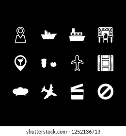 commercial icon set about dressing room, vessel, boxes and chef vector set