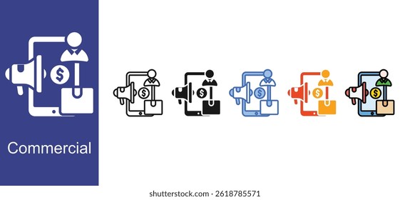 Commercial icon sets collection multi style
