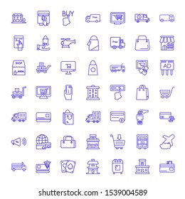 commercial icons. Editable 49 commercial icons. Included icons such as Credit card, Supermarket, Oven, Real estate, Cards, Cargo truck, Airplane. commercial trendy icons for web.