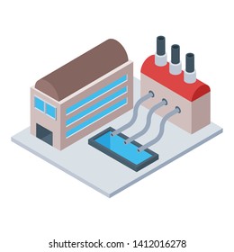 
 Commercial industry in isometric design 
