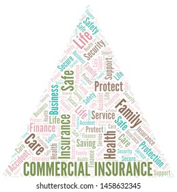 Commercial Insurance word cloud vector made with text only