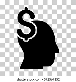 Commercial Intellect icon. Vector illustration style is flat iconic symbol, black color, transparent background. Designed for web and software interfaces.