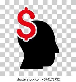 Commercial Intellect icon. Vector illustration style is flat iconic bicolor symbol, intensive red and black colors, transparent background. Designed for web and software interfaces.