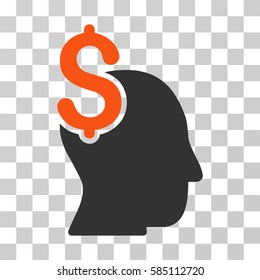 Commercial Intellect icon. Vector illustration style is flat iconic bicolor symbol, orange and gray colors, transparent background. Designed for web and software interfaces.