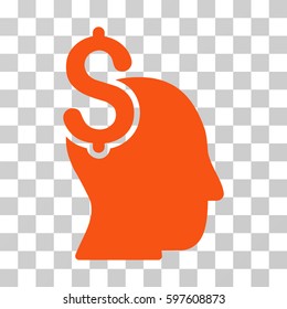 Commercial Intellect icon. Vector illustration style is flat iconic symbol, orange color, transparent background. Designed for web and software interfaces.