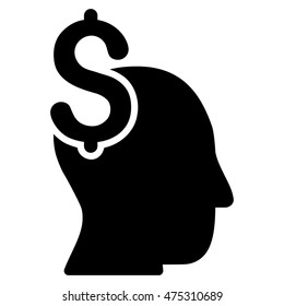 Commercial Intellect icon. Vector style is flat iconic symbol with rounded angles, black color, white background.