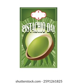 Commercial label for Pistachio Day, vector illustration