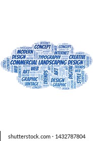 Commercial Landscaping Design word cloud. Wordcloud made with text only.