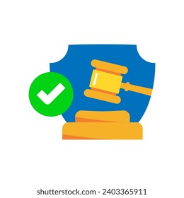 Commercial law, advocate service, legal protection concept illustration flat design vector. simple graphic element for ui, infographic, icon