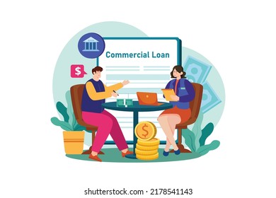 Commercial Loan Officer Illustration Concept On White Background