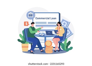 Commercial Loan Officer Illustration concept on white background