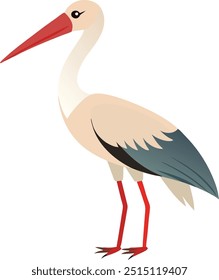 The commercial Majestic heron cartoon style 