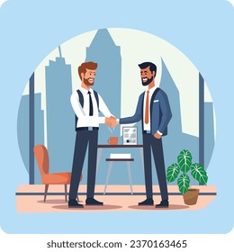 commercial meeting vector flat illustration