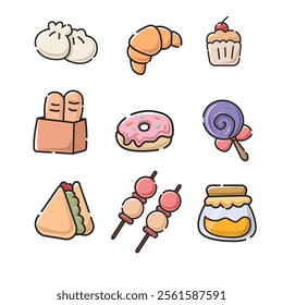 Commercial Minimalist Use Food Icon Set