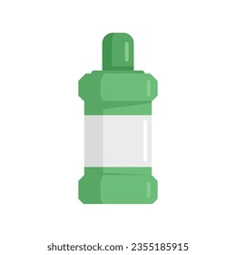 Commercial mouthwash icon flat vector. Clean product. Tooth care isolated
