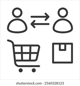 Commercial Outline Icon Vector Illustration