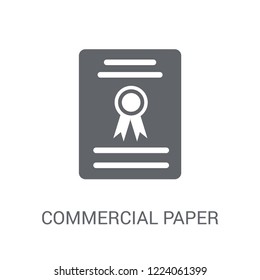 Commercial paper icon. Trendy Commercial paper logo concept on white background from business collection. Suitable for use on web apps, mobile apps and print media.