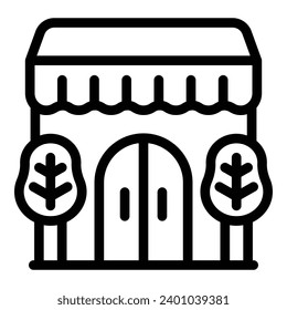 Kommerzieller Salon Symbol Umrandungsvektor. Einkaufsgeschäft. Boutique-Outlet-Einzelhandel