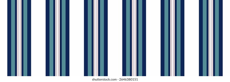 Commercial pattern fabric texture, web background vertical vector. Cyan seamless lines textile stripe in blue and light colors palette.