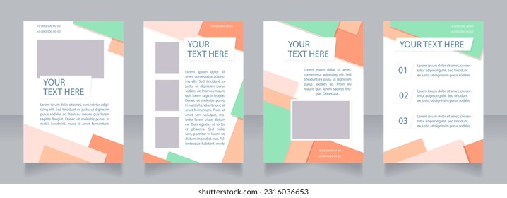 Commercial photography advertising blank brochure layout design. Vertical poster template set with empty copy space for text. Premade corporate reports collection. Editable flyer paper pages