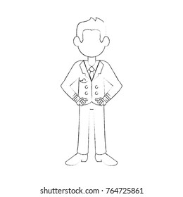 Commercial pilot avatar cartoon