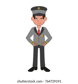 Commercial pilot avatar cartoon