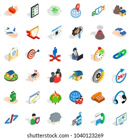 Commercial plan icons set. Isometric set of 36 commercial plan vector icons for web isolated on white background