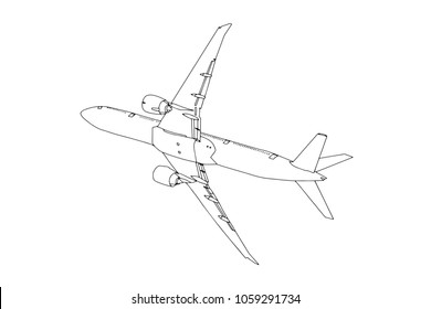 Similar Images, Stock Photos & Vectors of Commercial Plane Outline ...